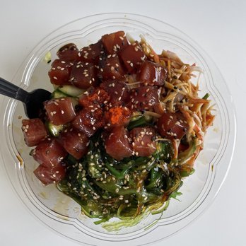 Power Poke - create 2 Scoop Make Your Own brown rice, ahi tuna, crab salad, seaweed salad, cucumber, eel sauce. - Poke Near Me - Syosset, New York