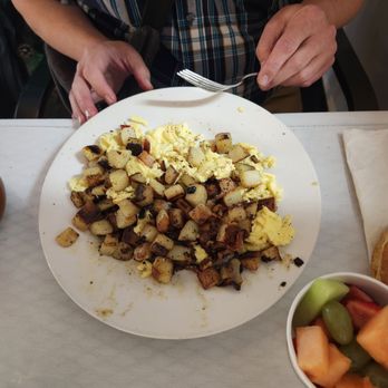 Melinda's Coffee Corner - Breakfast platter, potatoes bacon, and eggs mixed together. - Coffee & Tea Near Me - Hot Springs Village, Arkansas