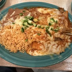 Santa Fe Restaurant & Bar 2 - Tamale, Cheese Enchilada combo w/Rice and Refried beans