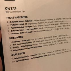 Pottstown United Brewing Company - Rotating beer menu