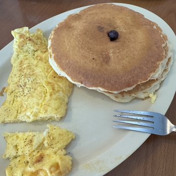 Theo's Pancake House - Blueberry pancakes and two scrambled eggs - American Near Me - Myrtle Beach, South Carolina
