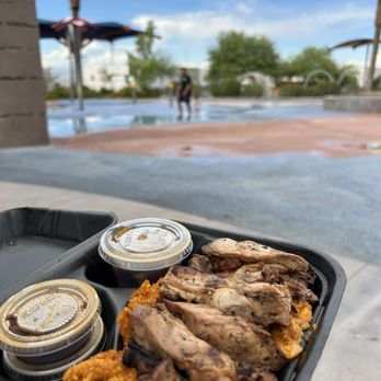 Red Rice - Bbq chicken plate with Cucumber Fina Denn (Small) - Barbeque Near Me - Las Vegas, Nevada Red Rice - Bbq chicken plate with Cucumber Fina Denn (Small) - Barbeque Near Me - Las Vegas, Nevada