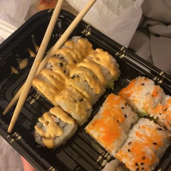 De Rice - Left: Spicy Shrimp Roll Right: California Roll - Thai Near Me - Johnston, Iowa