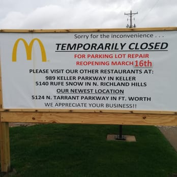 McDonald's - Temp closed till 3/16/16 - Fast Food Near Me - Keller, Texas