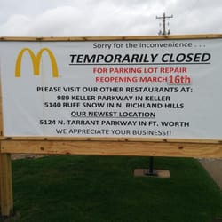 McDonald's - Temp closed till 3/16/16