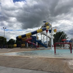 Earlywine Park Aquatic Ctr - Funnel slide. Two riders on one tube.