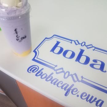Boba Cafe - Taro smoothie, custard and coconut ice cream - Bubble Tea Near Me - Ewa Beach, Hawaii