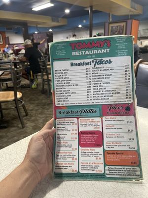 Menu photo 1 Tommy's Restaurant San Antonio, TX