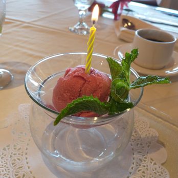 Scott's Seafood - Raspberry Sorbetto Complimentary for our special occasion - Seafood Near Me - Oakland, California Scott's Seafood - Raspberry Sorbetto Complimentary for our special occasion - Seafood Near Me - Oakland, California
