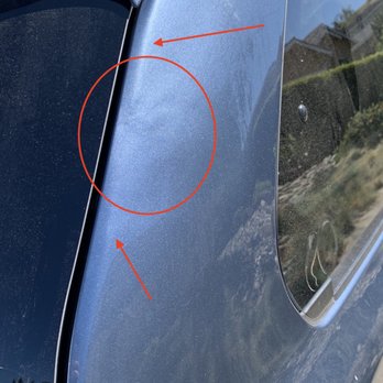 Dent Pro Mobile - After repair: still slightly visible break in bodyline, esp with sun shining on it and looking from behind the car - Body Shops Near Me Dent Pro Mobile - After repair: still slightly visible break in bodyline, esp with sun shining on it and looking from behind the car - Body Shops Near Me