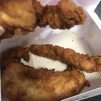 Chick-fil-A - 3-count chicken strip. Two of them are almost a third of the regular size. - Fast Food Near Me - Elizabeth City, North Carolina Chick-fil-A - 3-count chicken strip. Two of them are almost a third of the regular size. - Fast Food Near Me - Elizabeth City, North Carolina