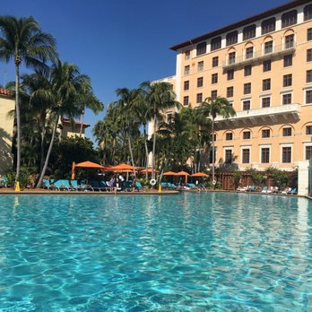 Cascade Restaurant - View from the restaurant (ask to sit poolside) - French Near Me - Coral Gables, Florida