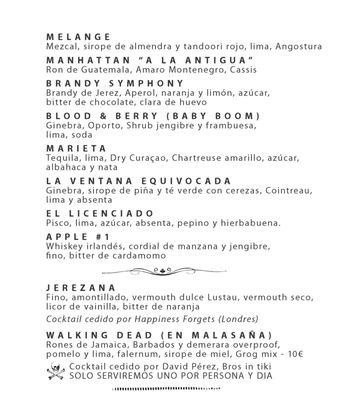 Menu photo 6 1862 Dry Bar Madrid, M