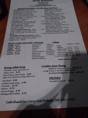 Menu photo 3 Bunz Burgerz Louisville, KY