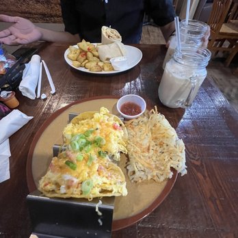 The Granary - Breakfast Tacos with Corn Tortillas and Hashbrowns, Breakfast Burrito with Potatoes, and 2 iced lattes - Coffee & Tea Near Me - Bradenton, Florida The Granary - Breakfast Tacos with Corn Tortillas and Hashbrowns, Breakfast Burrito with Potatoes, and 2 iced lattes - Coffee & Tea Near Me - Bradenton, Florida