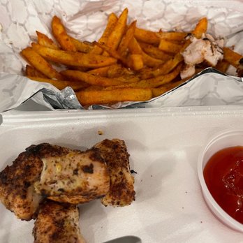 Kabob Guys - Afghan Grill - Chicken kabob and fries from the kids menu (they forgot to mango drink) - Kebab Near Me - Toronto, Ontario Kabob Guys - Afghan Grill - Chicken kabob and fries from the kids menu (they forgot to mango drink) - Kebab Near Me - Toronto, Ontario