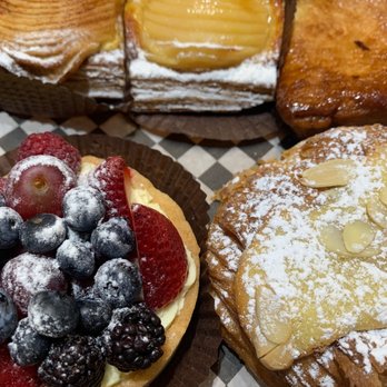 Belle Vie - a variety of pastries on a checkered table cloth - Bakeries Near Me - Whitby, Ontario