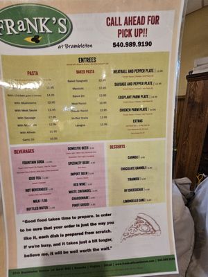 Menu photo 2 Frank's at Brambleton Roanoke, VA