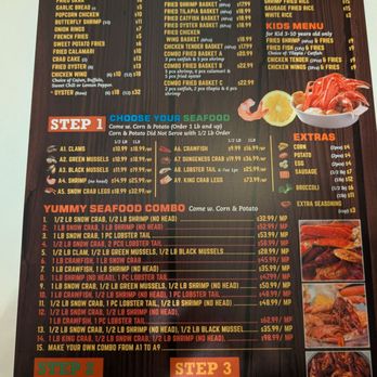 Yummy Crab - Menu side B - Seafood Near Me - Olympia, Washington