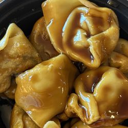 Uncle Rays Kitchen - Fried Wontons with Brown Sauce That would bounce if you dropped one