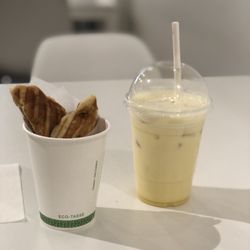 Calabash Cafe - Hotteok and sweet iced pumpkin latte