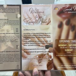 Sunset Nails - Menu