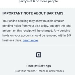 The policy listed on the receipt showing the funds will take days to be released.