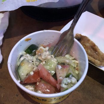 Buffalo Wild Wings - Tomato, Cucumber, Bleu cheese salad  (It might come with onions but, I asked for no onions) - American Near Me - Orlando, Florida