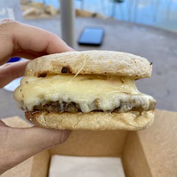 Nautical Bean Coffee Co. - Sausage, egg, pepper Jack, cream cheese breakfast sandwich! - Coffee & Tea Near Me - Oceanside, California