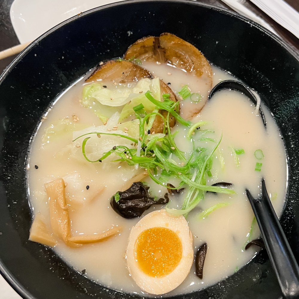 Sam Ramen - Tonkotsu - amazing umami flavor! Son was super impressed with the chashu pork. - Ramen Near Me - Conroe, Texas