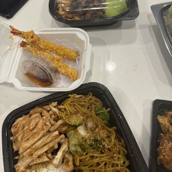 Yogis Grill - Veggie Yakisoba and Shrimp Tempura (2 pc) - Japanese Near Me - Gilbert, Arizona