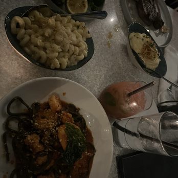 Orange Hill Restaurant & Events - SQUID INK BUCATINI Four Cheese Mac 'N' Cheese BONE-IN RIBEYE 18oz Grilled Broccoli & Broccolini 50/50 Mashed FRECKLES - Steakhouses Near Me - Orange, California