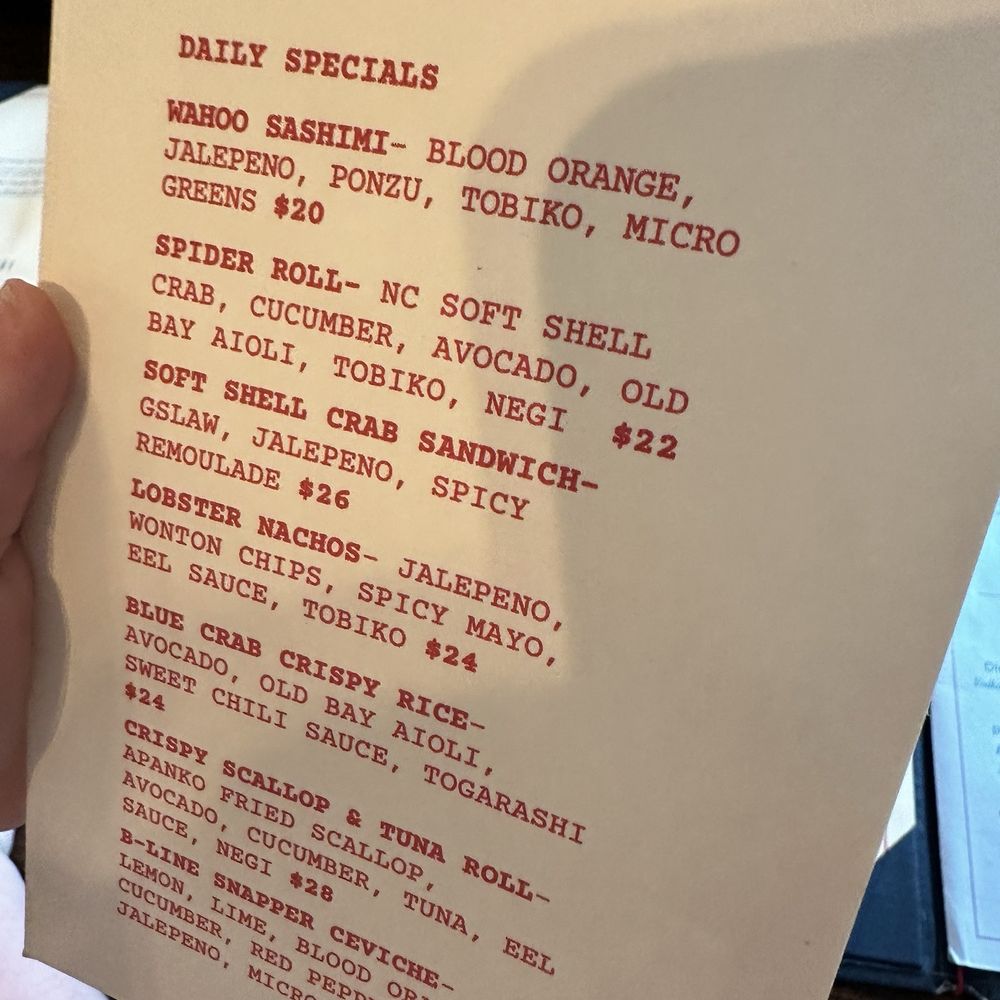 Shark Bar and Kitchen - Daily specials menu for upstairs dining - Seafood Near Me - Wrightsville Beach, North Carolina Shark Bar and Kitchen - Daily specials menu for upstairs dining - Seafood Near Me - Wrightsville Beach, North Carolina