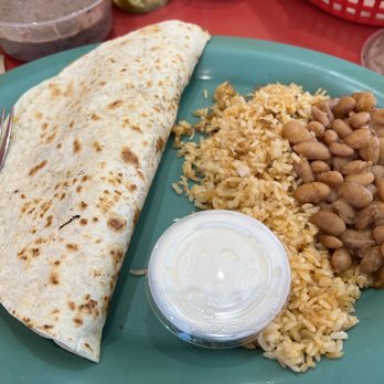 Flaming Amy's Burrito Barn - Shrimp quesadilla with rice and beans - Mexican Near Me - Carolina Beach, North Carolina Flaming Amy's Burrito Barn - Shrimp quesadilla with rice and beans - Mexican Near Me - Carolina Beach, North Carolina