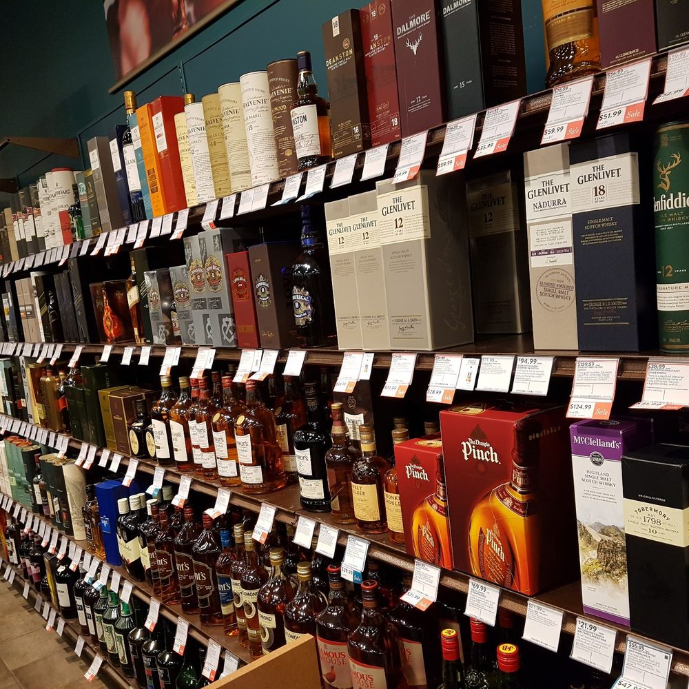 shelves of liquor shelves of liquor