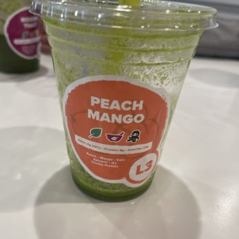 GreenMe Smoothies - Peach Mango Smoothie This is good - Juice Bars & Smoothies Near Me - Orem, Utah