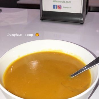 Sproutz - Pumpkin soup. Literally INCREDIBLE! I could eat 3 bowls of it!! - Salad Near Me - Sunny Isles Beach, Florida