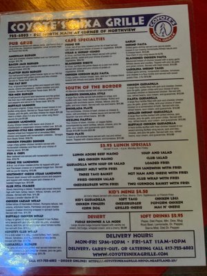 Menu photo 3 Coyote's Nixa Grille Nixa, MO