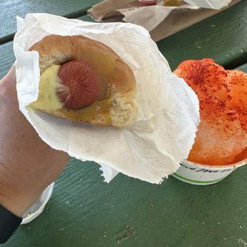 Puka Dog - Puka Dog with Mango relish and Lilikoi mustard. - Hot Dogs Near Me - Koloa, Hawaii