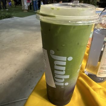 Junbi - I ordered the BT21 Galaxy Matcha Latte and substitute the milk with oat milk - Coffee & Tea Near Me - West Covina, California