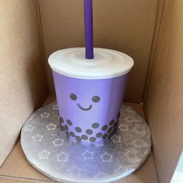 My daughter wanted a boba/bubble tea themed party and her favorite color is purple. I sent a sample picture and this cake is perfect. My daughter wanted a boba/bubble tea themed party and her favorite color is purple. I sent a sample picture and this cake is perfect.