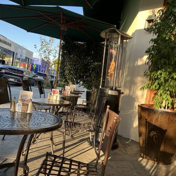 Urth Caffé- Melrose - Some of the outside seatings by the heaters. - Coffee & Tea Near Me - West Hollywood, California