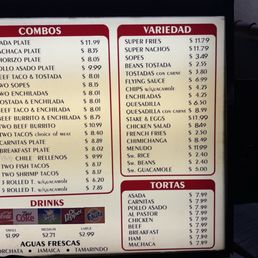 Drive through menus Drive through menus