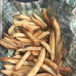 Fries were unseasoned and cold. Usually good but sucked today. had to go in multiple times to correct the order and it was still wrong. Fries were unseasoned and cold. Usually good but sucked today. had to go in multiple times to correct the order and it was still wrong.