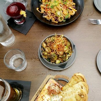 Oak - Small Plates -  were sooo good! (Calamari, Brussels Spouts and meatballs) - New American Near Me - Laguna Beach, California