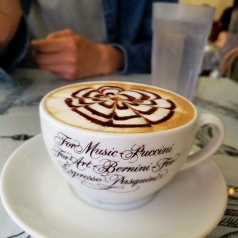 Crepes de Paris - Hazelnut latte with latte art - Creperies Near Me - Brea, California