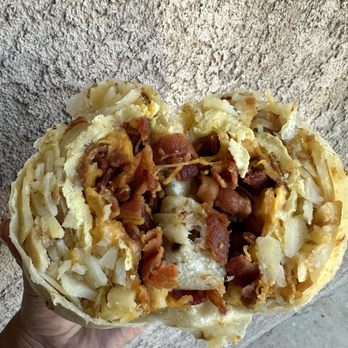 Lucky Boy - Bacon Breakfast Burrito - Burgers Near Me - Pasadena, California Lucky Boy - Bacon Breakfast Burrito - Burgers Near Me - Pasadena, California