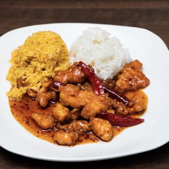 Chopsticks Express - General tso chicken w half white & half fried rice - Chinese Near Me - Parma, Ohio