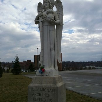 St Thomas More Church - Beautiful statue of Saint Michael. Engraved on the base is "Holy Michael Archangel defend us in the day of battle". - Churches Near Me - Pittsburgh, Pennsylvania St Thomas More Church - Beautiful statue of Saint Michael. Engraved on the base is "Holy Michael Archangel defend us in the day of battle". - Churches Near Me - Pittsburgh, Pennsylvania