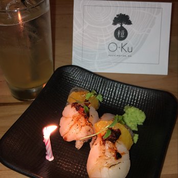 O-Ku - delicious nigiri with birthday card signed by staff - Sushi Bars Near Me - Washington, DC, District of Columbia O-Ku - delicious nigiri with birthday card signed by staff - Sushi Bars Near Me - Washington, DC, District of Columbia